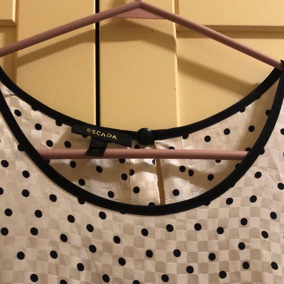Escada Silk Black & White Polkadot Blouse - Picture 3 of 11